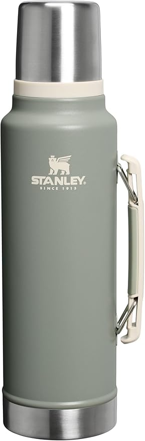 Stanley Classic Legendary Vacuum Bottle 1.5 qt | Wide Mouth with Leakproof Cup Lid | Keep Drinks Hot or Cold | Packable for Travel | Insulated Stainless Steel Thermos | BPA-Free | Sage Grey