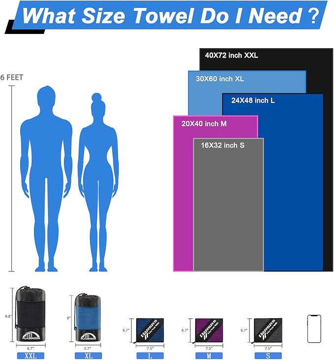 Camping Towel Microfiber Towel Perfect Sports &Travel Towel Super Absorbent Quick Dry Towel Gym Towel Suitable for Gym,Swimming,Hiking,Camping,Travel