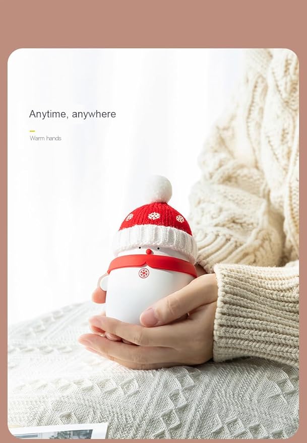 Rechargeable Hand Warmers - Suxaca Snowman Electric Hand Warmer 6000mAh Powerbank Cute Handwarmers - Portable USB Hand Warmer for Christmas Outdoor Camping - Warm Gift for Men Women Kids
