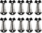 10Pcs Deck Anchor Pegs with Spring Buckle, Fishbone Tent Rope Tightener, Windproof Deck Plank Board Tent Stakes Aluminum, Tents Tensioner for Outdoor Camping Hiking Tent Accessories (Black)