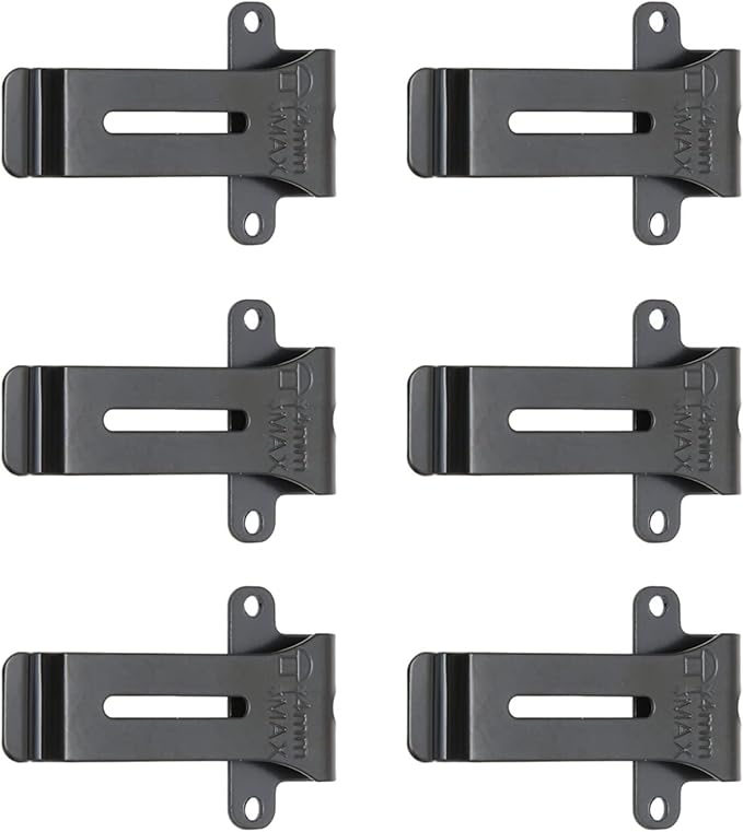 Radio Belt Clip, for Kenwood TK 208 TK 308 22AT, for Baofeng BF 888S BF 666s Replacement, Portable Walkie Talkies Belt Clamp Holder, Metal Material, 6Pcs