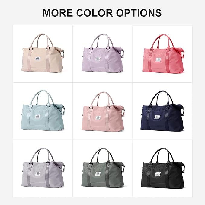 Dark Blue Sport Travel Duffle Bag Large Gym Tote Bag for Women, Weekender Bag Carry on Bag for Airplane, Ladies Beach Overnight Bag Waterproof Luggage Bags with Wet Pocket