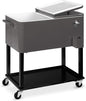Best Choice Products 80-Quart Outdoor Steel Rolling Cooler Cart w/Ice Chest, Bottle Opener, Catch Tray, Drain Plug, Locking Wheels