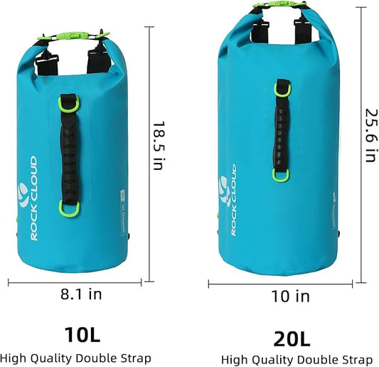 ROCK CLOUD Dry Bag Waterproof 10L Dry Sack for Kayaking Rafting Boating Beach Surfing Swimming Canoe Camping Hiking Fishing Ski