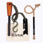 Camping Fire Starter Survival Tool，Large Size & Stylish Eye-catching Colors Ferro Rod with a Hemp Wick,Carabiner Clip & Survival Paracord,Survival Kit for Camping, Hiking & Emergency