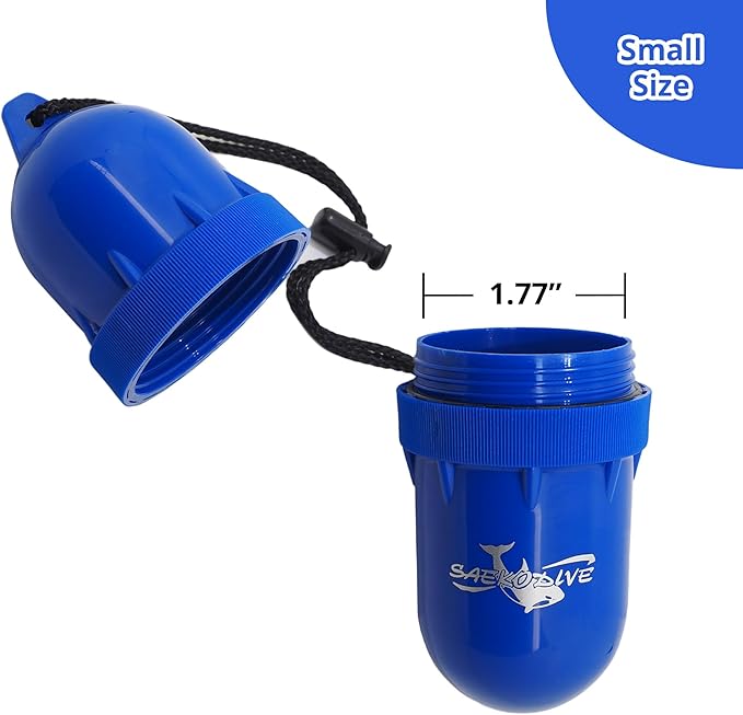 Cylinder Dry Box with Lanyard - Waterproof Container, Watertight Key Pouch Holder - For Snorkeling, Boat, Kayak and Water Activities (Yellow, Small)