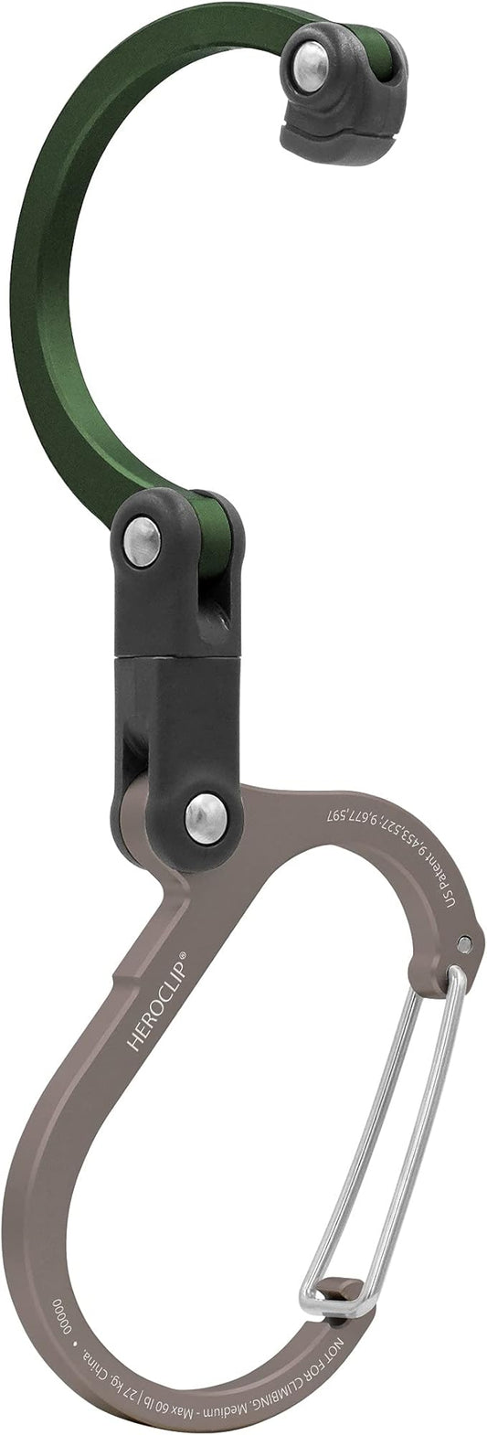 GEAR AID HEROCLIP 360° Swivel Carabiner Gear Clip and Hook (Medium) for Camping, Backpack, Suitcases and Garage Organization