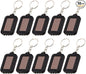 10 Pack Solar Mini Keychain Light Pocket Tiny LED Flashlight Rechargeable, Bright Small Flashlights Torch for EDC, Emergency, Power Outage,Camping, Party Favors (Black)