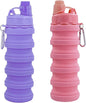 Collapsible Water Bottles Travel water bottle Sports Portable Sport Water Bottle Reusable Water Bottles comes with mountaineering Buckle 500ml silicone Water-proof camping water bottle