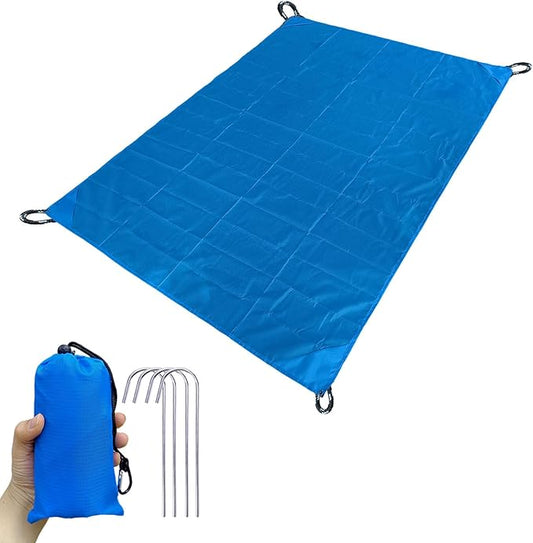 Pocket Blanket, 55”*79” Outdoor Foldable Compact Lightweight Tarp for Concert Festival Travel Backpacking Hiking, Beach Blanket Sandproof, Easily Fit Small Bag, Water Resistant Fast Dry Picnic Mat