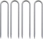Trampoline Wind Stakes 16 Inch, 3/8" Diameter Heavy Duty U Shaped Rebar Tent Fence Stakes for Ground, Galvanized Trampoline Tie Down Anchor Kit 4 Pack