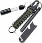 Ferro Fire Starter 4 inch Survival Ferrocerium Drilled Flint Fire Starter, Ferro Rod Kit with Paracord Lanyard Handle, Striker, Cotton Tinder Tab in o-Ring Sealed Carrier Tube and Carry Clip