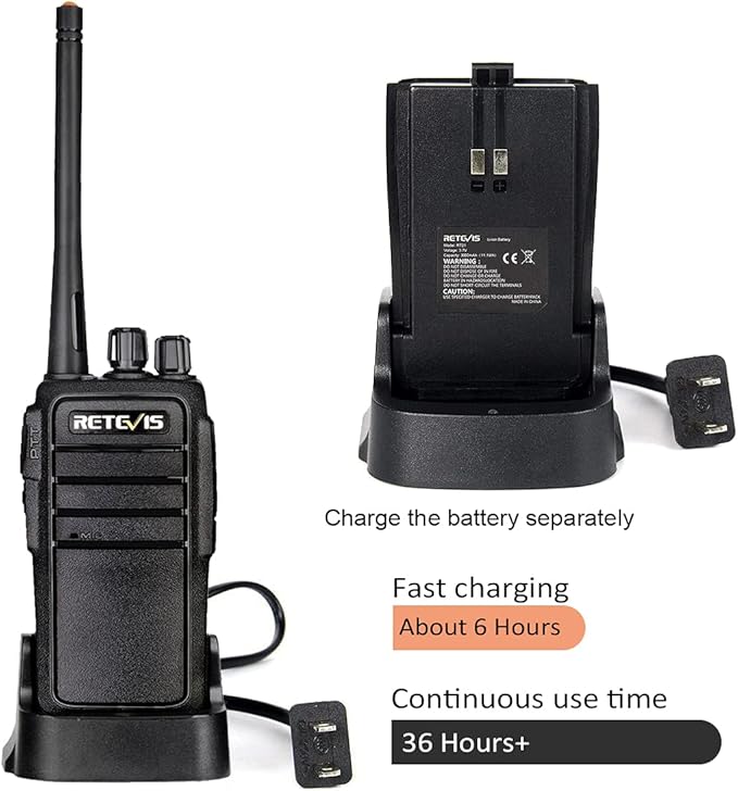 Retevis RT21 Updated 3000mAh Two Way Radios Long Range,Walkie Talkies with Earpiece,SOS Alarm,16CH,Portable 2 Way Radios for Security Cruise Camping Events(4 Pack)