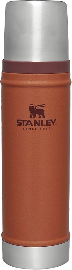 Stanley Classic Legendary Vacuum Bottle 20 oz | Wide Mouth with Leakproof Cup Lid | Keep Drinks Hot or Cold | Packable for Travel | Insulated Stainless Steel Thermos | BPA-Free | Hammertone Clay