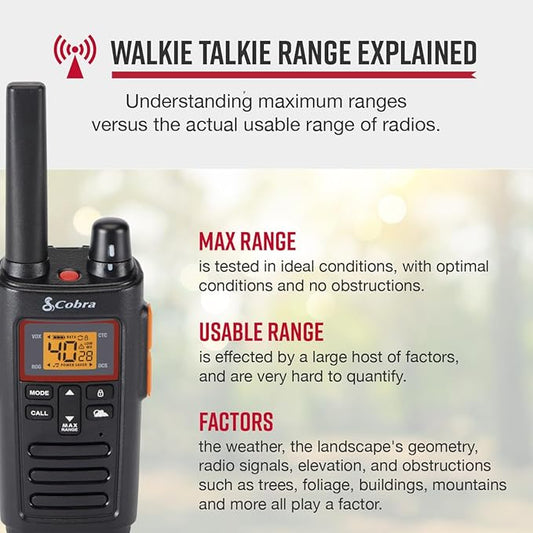 Bundle of Cobra RX380 Walkie Talkies (2-Pack) + Cobra ACXT1037R FLT Walkie Talkie (1-Pack)