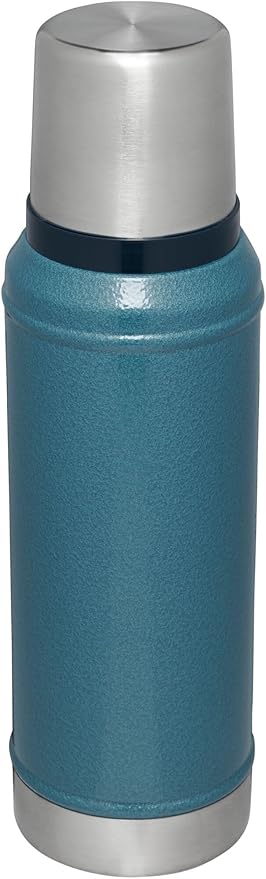Stanley Classic Legendary Vacuum Bottle 1.0 qt | Wide Mouth with Leakproof Cup Lid | Keep Drinks Hot or Cold | Packable for Travel | Insulated Stainless Steel Thermos | BPA-Free | Hammertone Lake