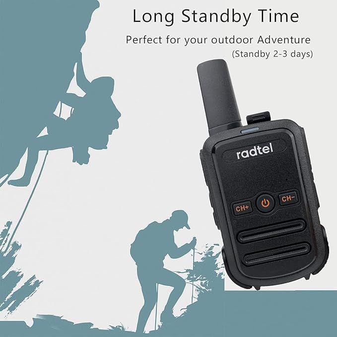 Radtel RT12 Rechargeable Walkie Talkies for Adults Long Range Handheld FRS Two Way Radio 16CH Handsfree VOX for Camping Hiking (8 PCS)
