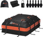 Asinking Car Roof Bag Rooftop top Cargo Carrier Bag 15 Cubic feet Waterproof for All Cars with/Without Rack, Includes Anti-Slip Mat, 10 Reinforced Straps, 6 Door Hooks, Luggage Lock