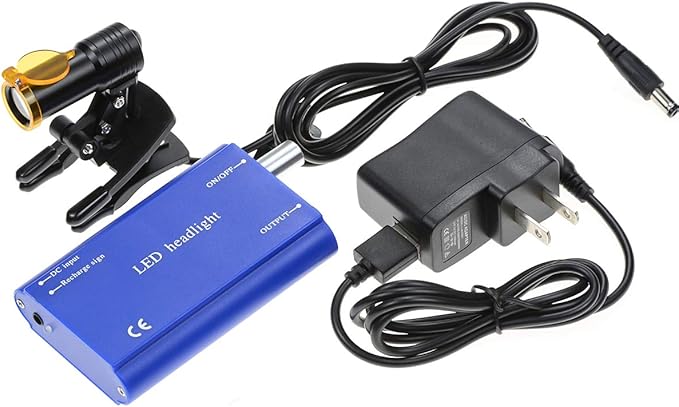 NSKI 5W LED Head Lamp Plastic Clip Type with Filter and Belt Clip Type Rechargabe Battery Headlamp (Blue)
