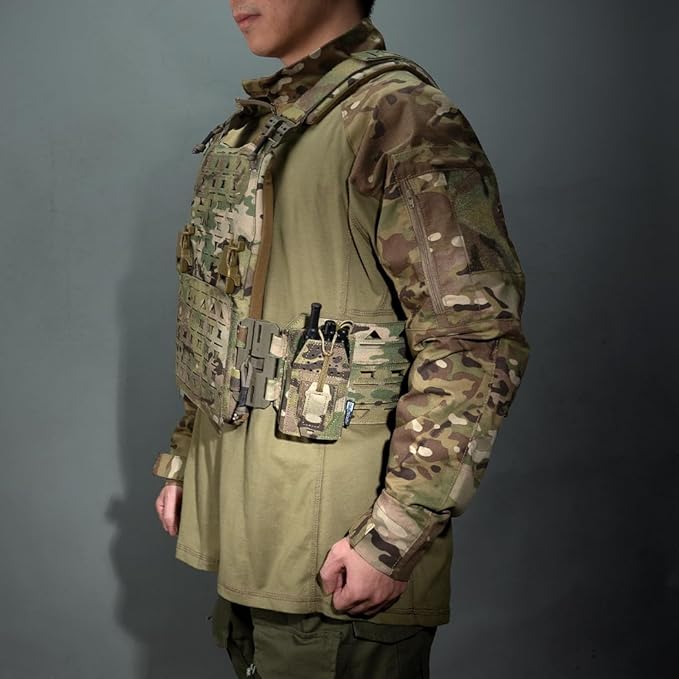 Tactical Radio Holster Molle Radio Pouch Universal Radio Holder for Walkie Talkie Motorola BaoFeng UV-5R BF-F8HP Adjustable Storage Rifle Magazine Pouch(Multi-camo)