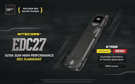 EdisonBright Nitecore EDC27 3000 Lumen USB Rechargeable slim body LED flashlight Brand Charging Adapter