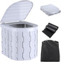 Portable Toilet for Camping,Folding Toilet with Lid,Foldable Car Travel Toilet Portable with Carry Bag for Camping,Car,Travel, Outdoor,Hiking,Backpack,Trips,Tent,Boat,Beach,Traffic Jam,Home (White)