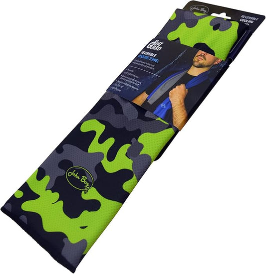John Boy Cooling Towel - UPF 50+ Reversible Heat Guard with Natural Cooling Technology & Absorbent Microfiber - CT-TMAP-BL