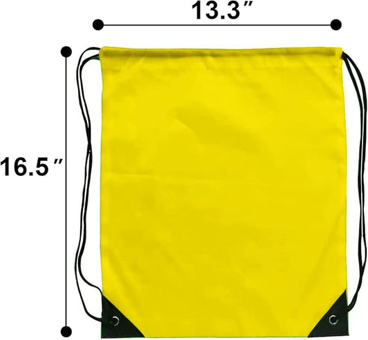 Drawstring Backpack Bulk 42 Pcs String Backpack Drawstring Bags Cinch Bag Sackpack for Men Women Gym (Yellow)