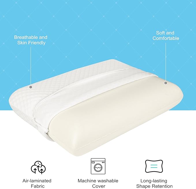 Memory Foam Camping Pillow with Fast Drying Towel Firm Travel Pillow for Sleeping Portable White Pillow with Traveling Storage Bag Machine Washable Ideal for Backpacking Airplane Car
