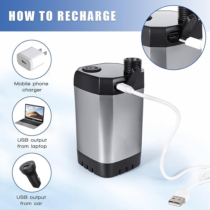 Portable Shower for Camping, [Long-Lasting] 6000mAh Rechargeable Camping Shower with Intelligent LED Display, IPX7 Waterproof Outdoor Shower Kit for Hiking, Travel, Car, Pet