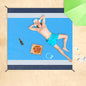 Beach Blanket Sandproof Waterproof, Large Beach Mat Lightweight Portable Quick Drying for Picnic Camping Hiking Travel Beach Accessories (1, BlueWhiteGrey, 118x106 Inches)