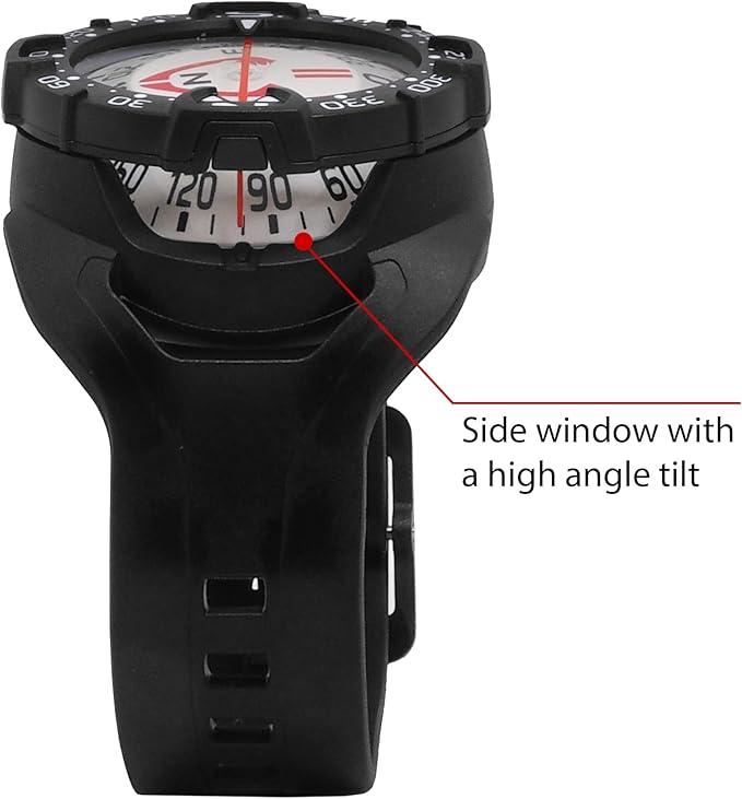 Wrist Compass - Glow in The Dark, Waterproof Dive Compass - Scuba Compass, Diving Compass, Kayak Compass, Scuba Diving Accessories