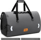 Motorcycle Dry Bag, Waterproof Duffel Bag & Roll-top Dry Duffel Bag, Motorcycle Luggage Travel Bag with Air Valve & Quick-adjust Straps For Riding,Travel, Grey，70L