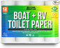 Boat and RV Toilet Paper Septic Safe Tissue Toilet Quick Dissolving 12 Single (1) Rolls for Marine and Travel Camper Systems Camping Biodegradable Supplies Dissolve and Tank Safe | TP Bulk Pack 2 Ply
