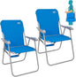 #WEJOY Folding Beach Chair for Adults, Lightweight Beach Chair with Shoulder Straps, High Back Beach Chairs with Hard Armrest, Supports 300lbs for Beach Lawn Concert
