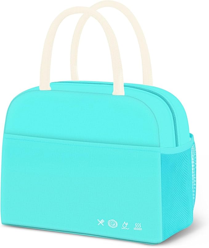 Lunch Bag Lunch Box for Women Men Reusable Insulated Lunch Tote Bag,Food Handbags Case High Capacity for Travel Work Picnic Beach,Cyan