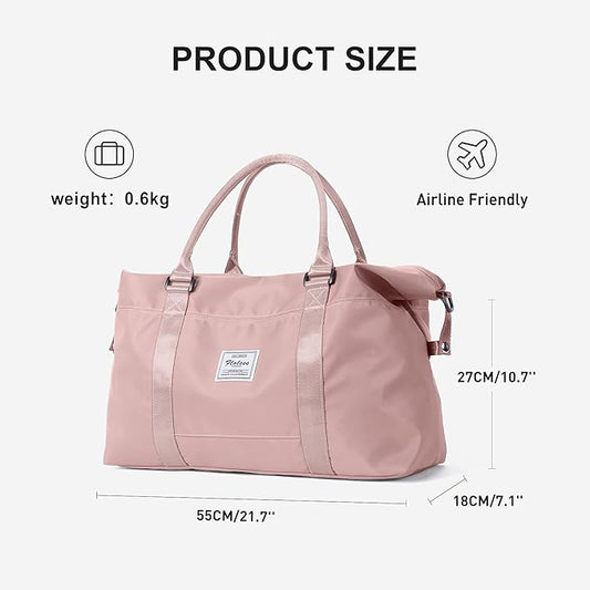 Sport Travel Duffle Large Gym Tote for Women, Weekender Carry on for Airplane, Ladies Beach Overnight Waterproof Luggage With Wet Bag