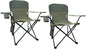 2PCS Folding Outdoor Beach Camp Chair with Cup Holder, Storage Pocket, Waterproof Bag Outdoor Arm Chair, Supports 225LBS, Green