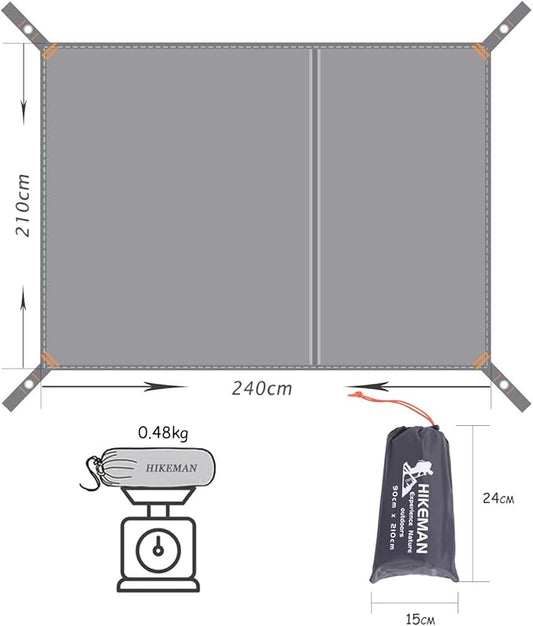 HIKEMAN Waterproof Camping Tarp Portable Tent Footprint with Drawstring Bag Ground Cloth for Outdoor Hiking Picnic (XXL-95”x83”)