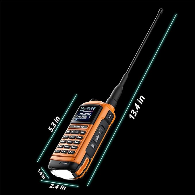 [Chirp & APP Programming] Radioddity GS-5B Dual Band Ham Radio Handheld, BT APP Programming Long Range Two Way Radio, Dual PTT, 2000mAh USB Rechargeable Battery & High Gain Antenna