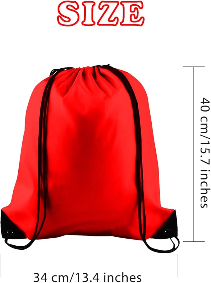 KUUQA 80Pcs Red Drawstring Backpack Bag Sack Drawstring Bags Bulk String Bags Storage Bags for Sport Gym Traveling