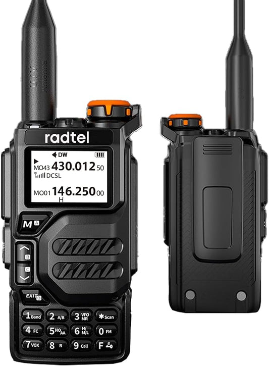 Radtel RT-590 Tri-Band Radio Air Band Receive Two-Way Radio 200CH 5 Watts NOAA Weather Alert Huge Features SCAN/VOX/AM/FM Radio/DTMF… (basic version)