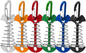 6Pcs Fishbone Deck Anchor Pegs with D Carabiners, Aluminium Deck Tent Stakes with Spring Buckle Aluminium Deck Windproof Tent Stakes for Outdoor Camping Hiking