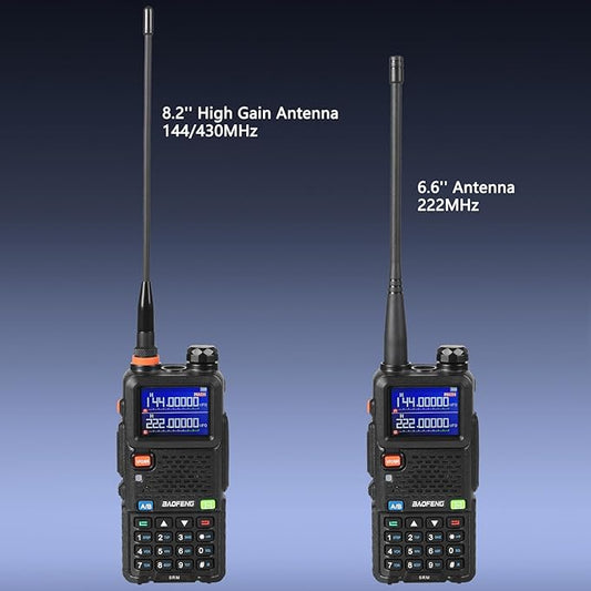 Ham Radio Handheld Baofeng Radio 5RM Upgraded of UV-5R High Power Long Range Walkie Talkies for Adults Multi-Band Two Way Radio NOAA Weather Copy Frequency USB C Charger 999CH Outdoor Hiking Camping