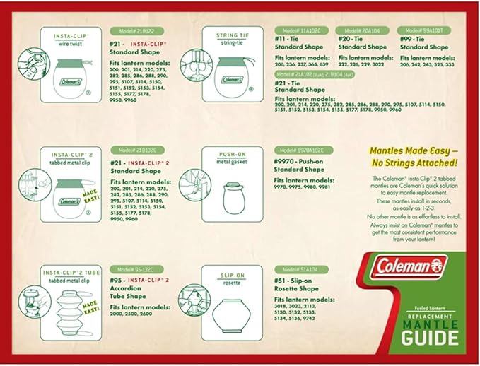 Coleman Insta-Clip Mantle (Pack of 2) [Set of 3]