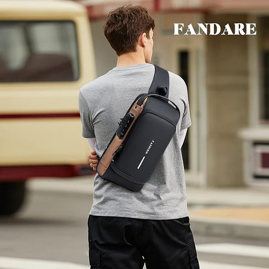 Anti-theft Chest Bag Business Shoulder Bags Satchel Bag with USB