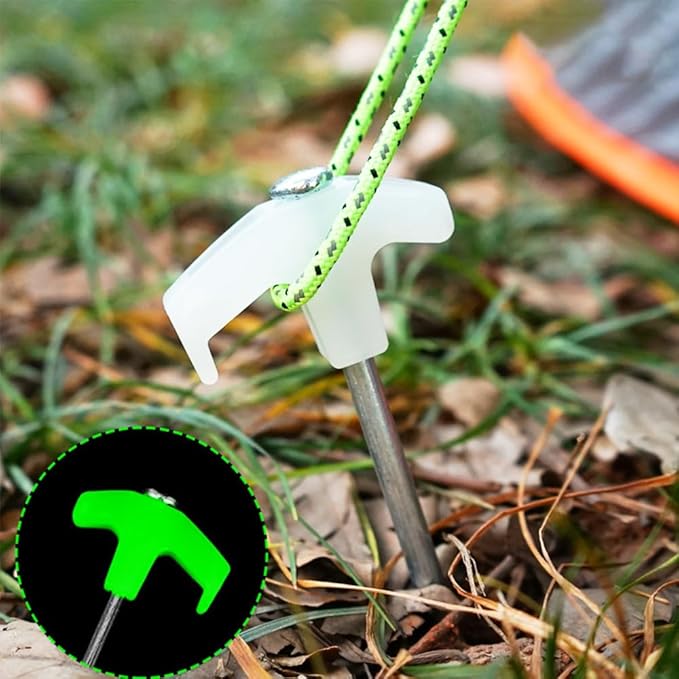 Metal Stake, 9.8-inch Heavy-Duty Luminous Tent Camping pop-up Tent Stake, Spiral Stake, Screw in Tent Stake, Suitable for Camping Tents, shelter Tents, Canopy Tents, Garden Terrace Tents