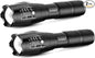 Military Grade Tactical Flashlight Single Mode Zoomable LED Flashlight for Camping Hiking Emergency, 2 Pack