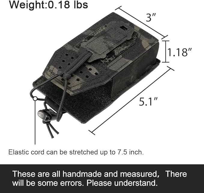 Tactical Radio Holster Molle Radio Pouch Universal Radio Holder for Walkie Talkie Motorola BaoFeng UV-5R BF-F8HP Adjustable Storage Rifle Magazine Pouch(Multi-camo Black)