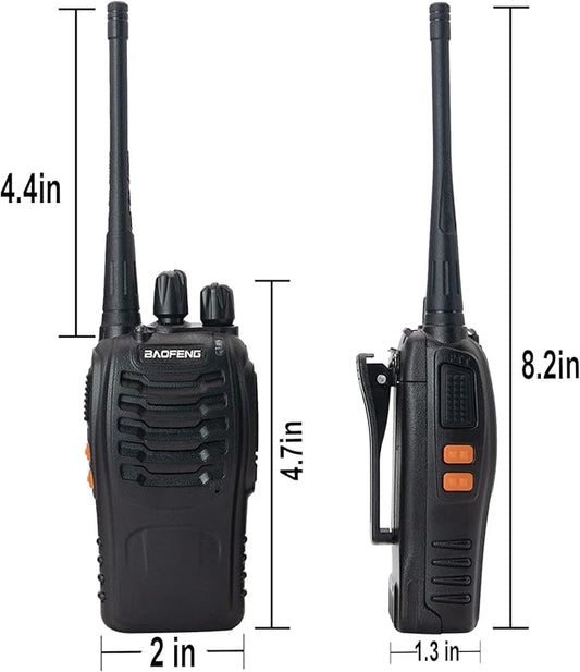 Walkie Talkies Long Range for Adults, Baofeng BF-888S Handheld Two Way Radios with Earpiece and Mic, Rechargeable Walkie Talkie with Li-ion Battery and Charger, Walky Talky(4 Pack)